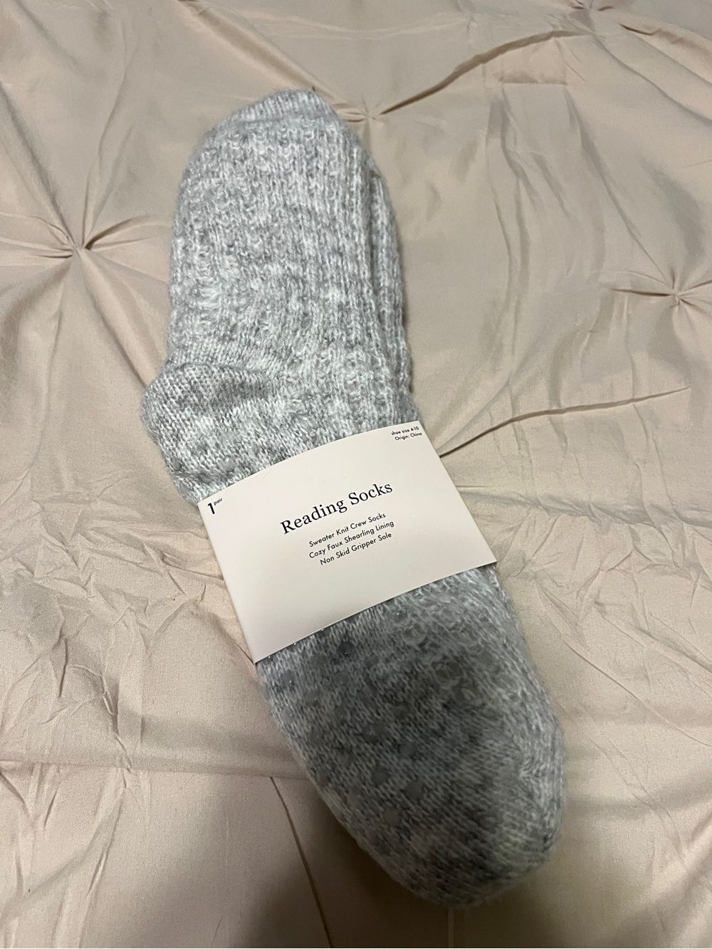 Barnes & Noble Gray Reading Socks Slippers